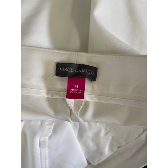 Vince Camuto pants slacks trousers chinos women's 14 white slash pockets work - Picture 7 of 16